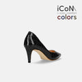 20%OFF：2025AW：iCoN COLORS：ポインテッドトゥ クロコ型押し パンプス（C76534）ブラックCR/mamian（マミアン）