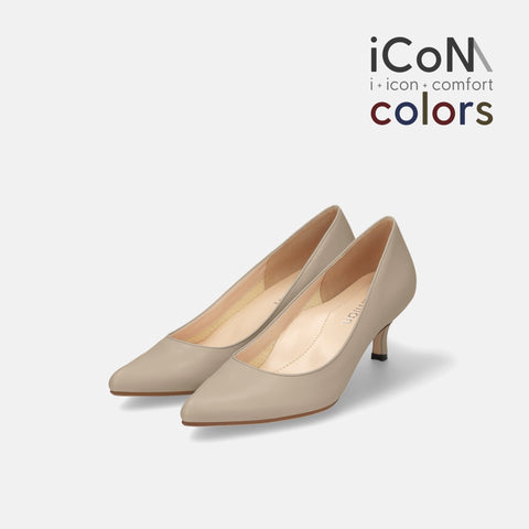 2024AW：iCoN COLORS：ポインテッドトゥ スムース パンプス（C57173）グレージュ/mamian（マミアン）