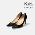 2024AW：iCoN COLORS：ポインテッドトゥ スムース パンプス（C76533）ブラック/mamian（マミアン）