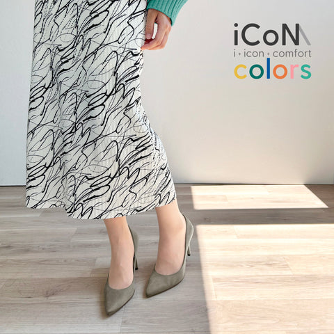 30%OFF：iCoN COLORS：ポインテッドトゥ スエード パンプス（C9042）グレージュS/mamian（マミアン）