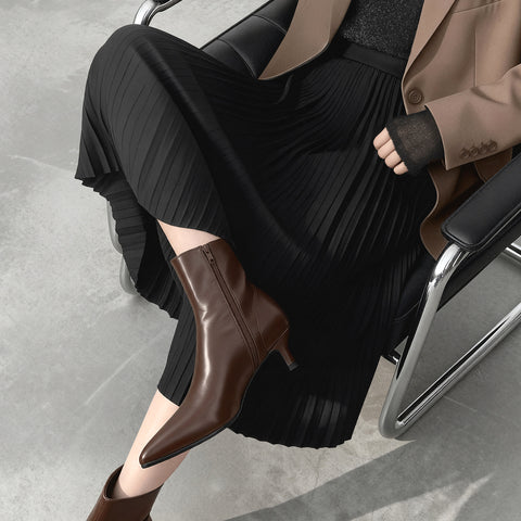 35% OFF: 2023AW: Pointed toe short boots (5736) D brown