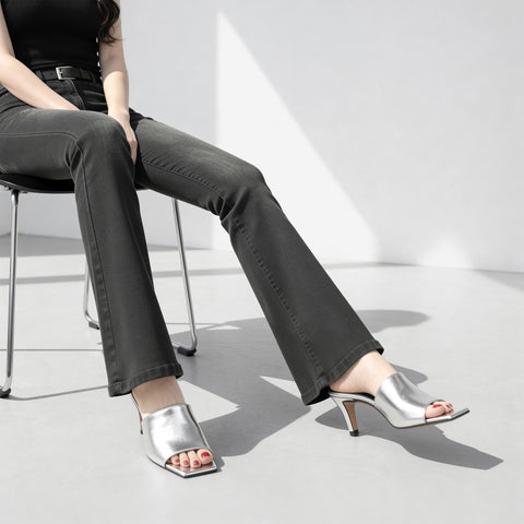 予約：2026SS：シンプル スタイル ミュール（733）シルバー/mamian（マミアン）