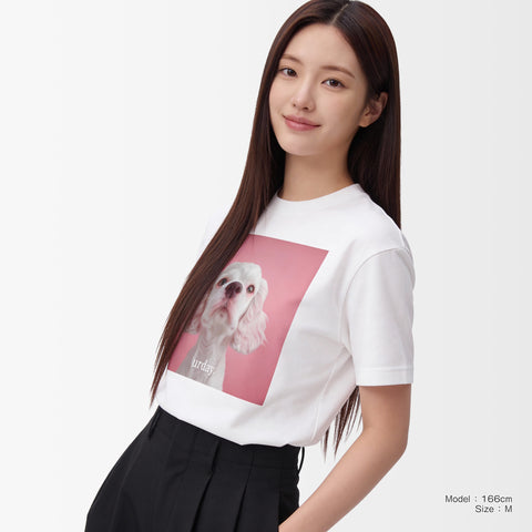 予約：urday【Animal／White Dog／P】フォトTシャツ（9407684）ホワイト/urday（マミアン）
