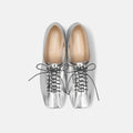 予約：2026SS：レースアップフラットシューズ（m10311）シルバー/mamian（マミアン）