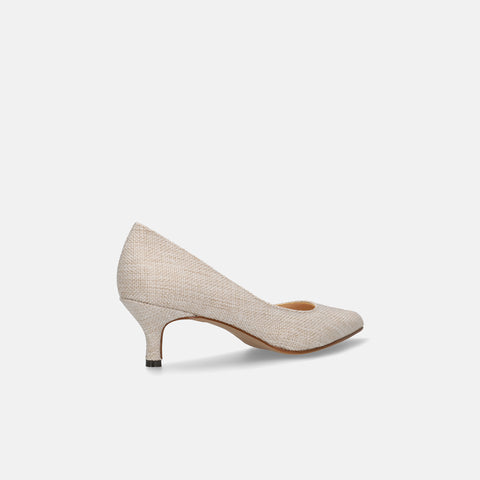 15% OFF: iCoN COLORS: Pointed Toe Linen Pumps (C57175) Kinari L