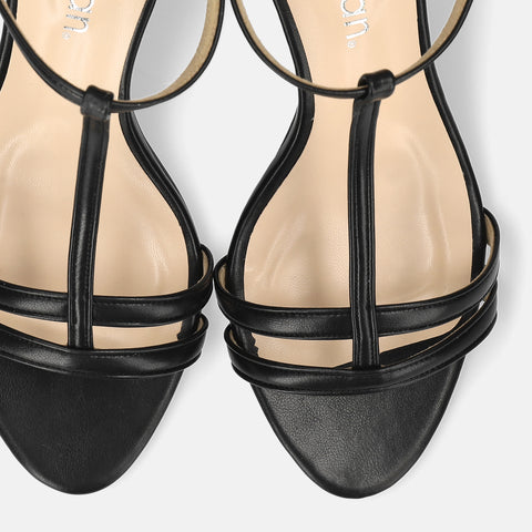 15% OFF: 2024SS: T-Strap Simple Sandals (724) Black